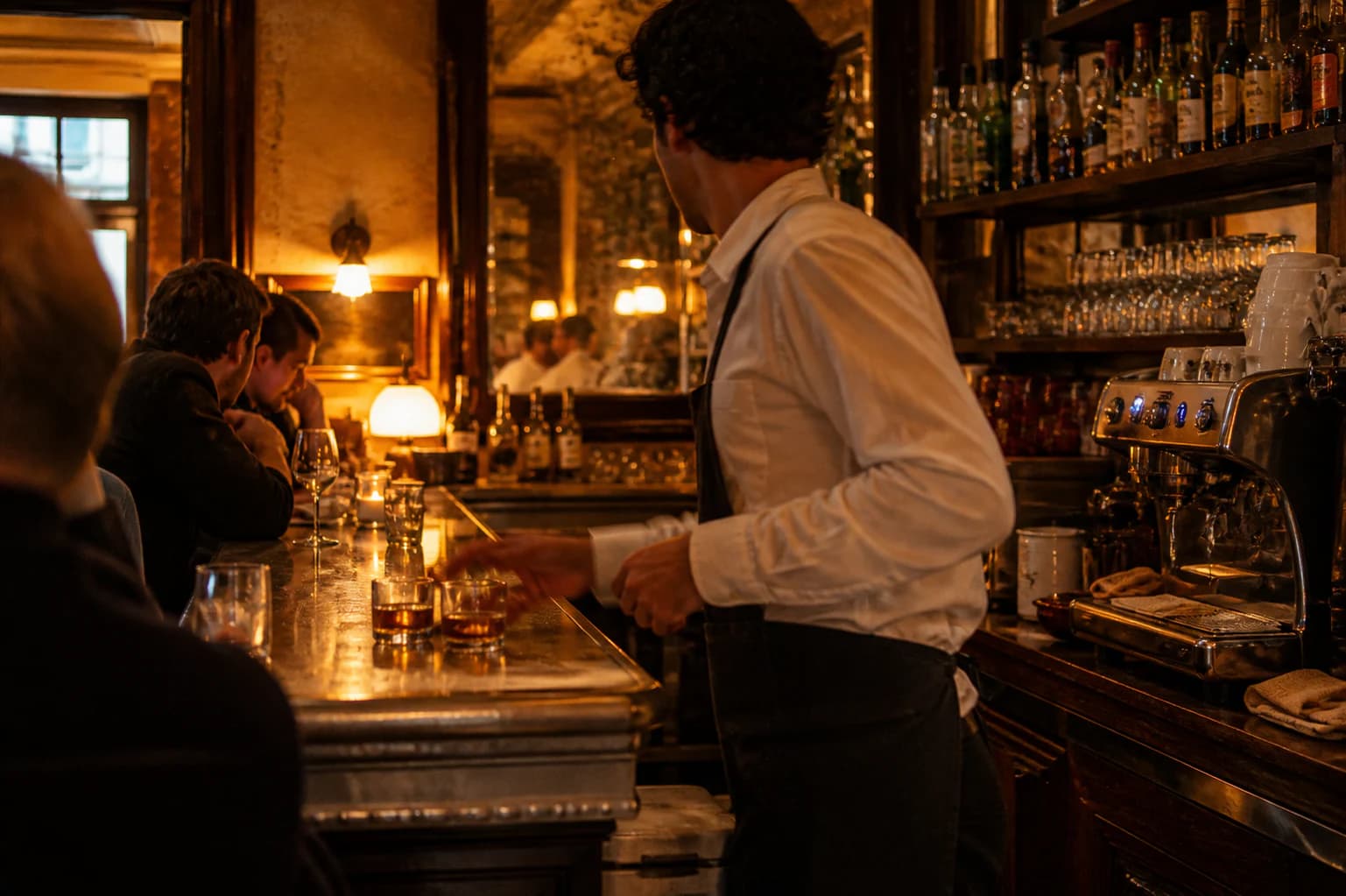 Le service au bar pendant la soirée